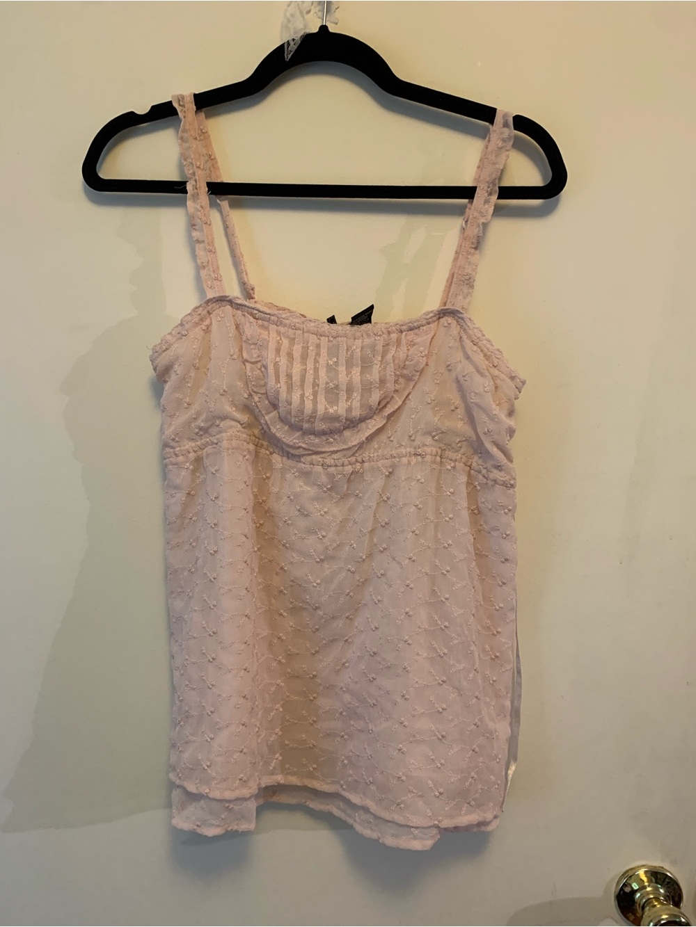 Y2K Fairycore Light Pink Lace-Trim Passport Women's Cami Top S